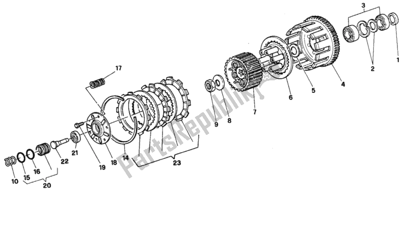 All parts for the Clutch Dmm 001275 of the Ducati Supersport 750 SS 1996